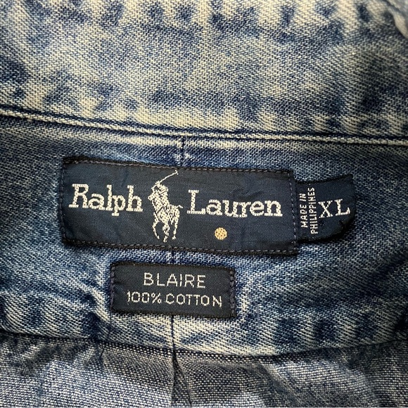 Vintage Polo Ralph Lauren Mens Size XL Blake Denim Long Sleeve Button Down Shirt - Picture 5 of 14